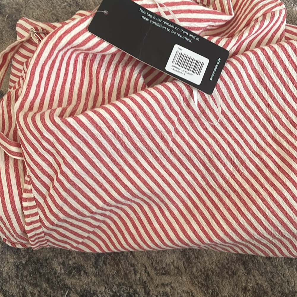Gilli Red Ruffle Striped Romper - Picture 7 of 7